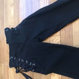 High waisted tie up skinny jeggings